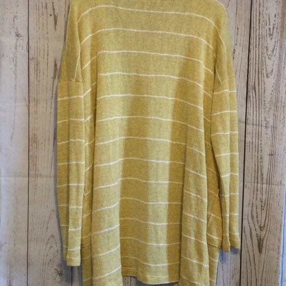 Tribal Jeans Cardigan Yellow & White Womens Sweater Size XL - Picture 6 of 7